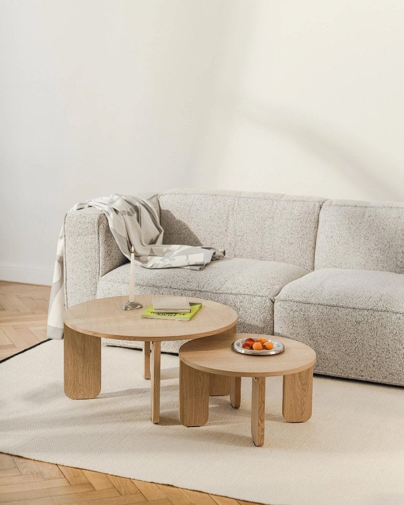 noo.ma Kuvu salontafel set eiken, 55 & 75 cm, Huis en Inrichting, Tafels | Salontafels, Ophalen, 50 tot 100 cm, Scandinavisch