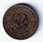 5  cent  1956  East Carribian Territoris. km. 4 ( 0,35 ), Ophalen of Verzenden, Noord-Amerika, Losse munt