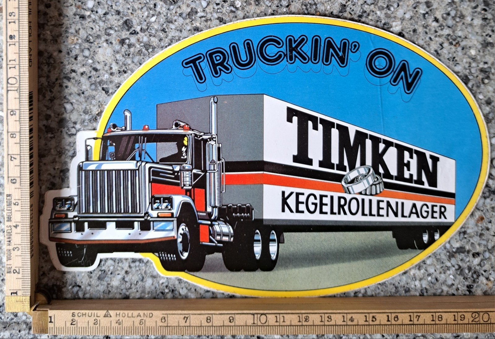 Vintage sticker Amerikaanse vrachtauto Timken kegellager, Ophalen of Verzenden, Zo goed als nieuw, Auto of Motor