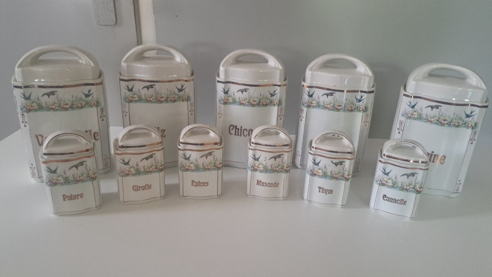 Te koop zeer fraaie set oude (antieke?) voorraadpotten., Ophalen of Verzenden