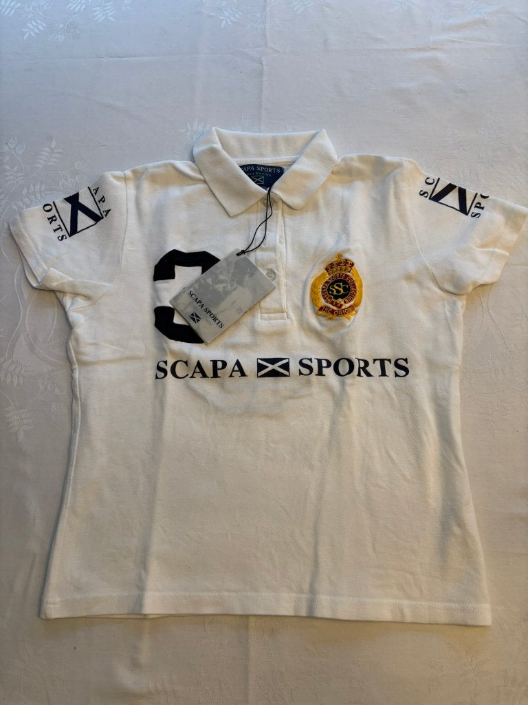 Scapa wit shirt polo maat 164-170 meisjes dames maat s!, Scapa, Meisje, Ophalen of Verzenden, Zo goed als nieuw