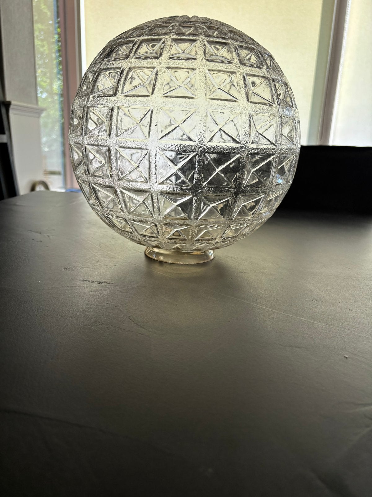 Vintage glazen lampenkap - bolvormig met patroon, Wit, Overige merken, Gebruikt, Overige fittingen