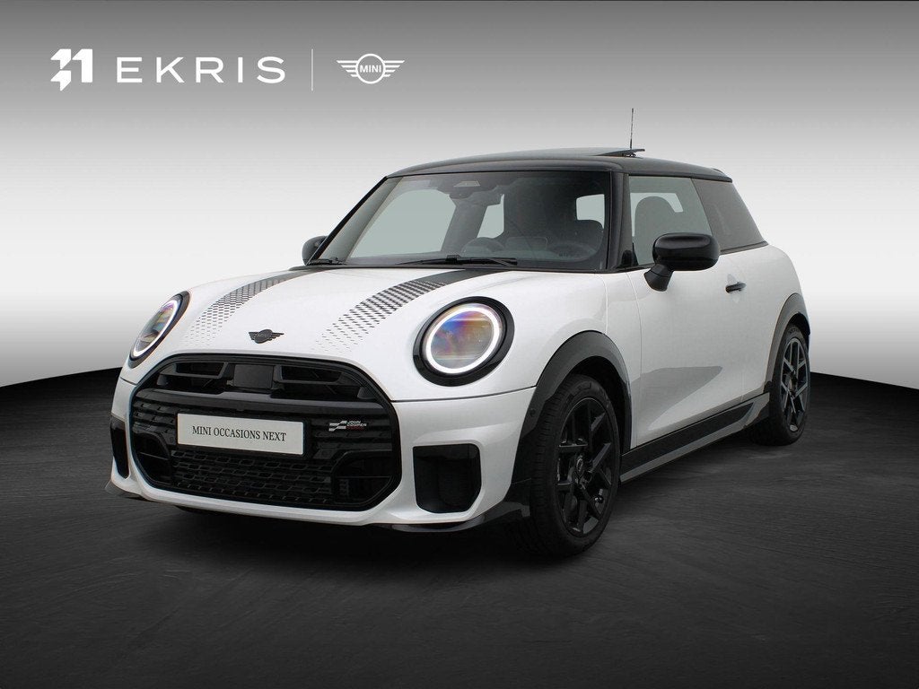 MINI 3-Deurs Cooper John Cooper Works + Pakket M + Driving A, Auto's, 156 pk, 4 stoelen, Leder en Stof, Wit