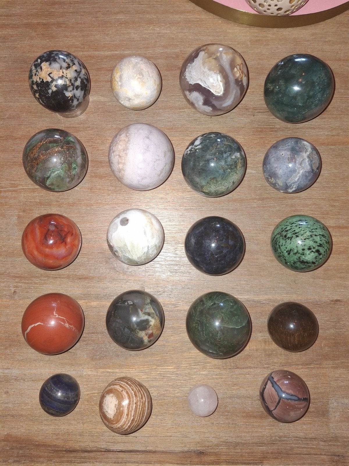 20 edelstenen bollen / spheres., Ophalen of Verzenden