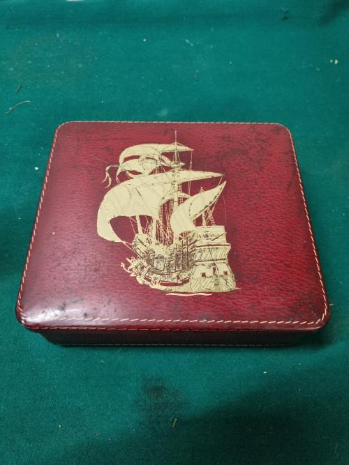 blik met zeil schip vintage, Verzamelen, Ophalen of Verzenden