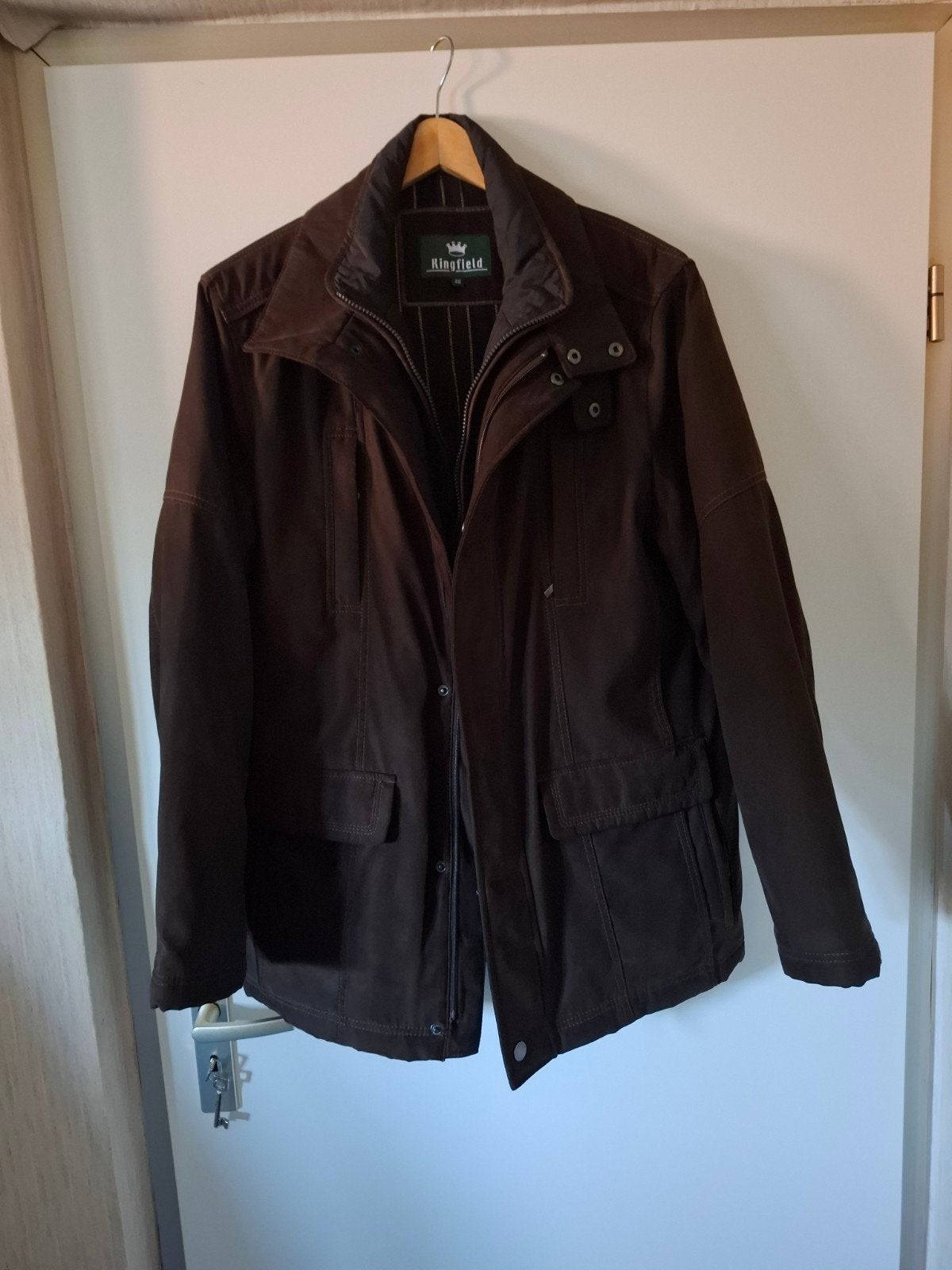 Herenjas Kingfield, maat 48, in kleur bruin, suède achtig, Kleding | Heren, Kingfield, Bruin, Maat 48/50 (M), Ophalen of Verzenden