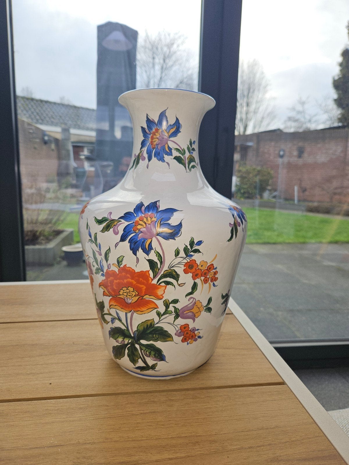 handgeschilderde plateel vaas, Ophalen of Verzenden