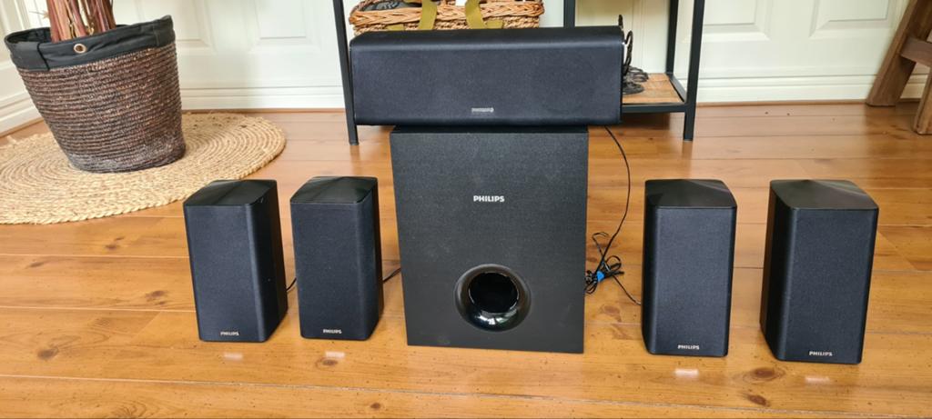 Philips Home Cinema Set 5.1 - Krachtig geluid voor thuis, Audio, Tv en Foto, Home Cinema-sets, Philips, Blu-ray-speler, 70 watt of meer