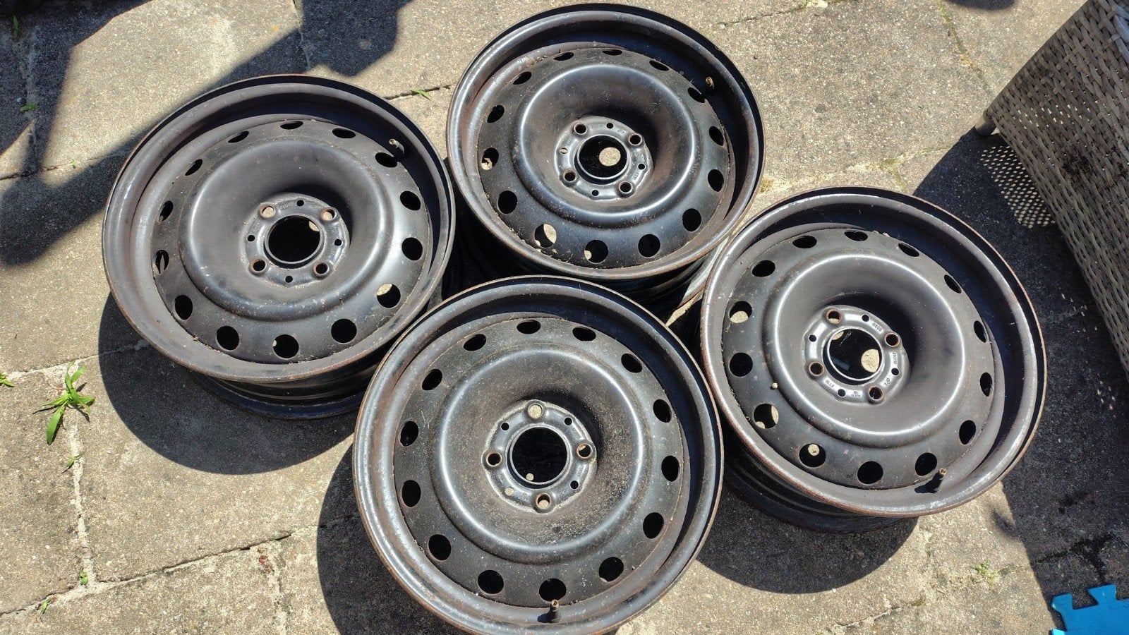 Set van 4 stalen velgen 15 inch, Peugeot, Citroen, Auto-onderdelen, Banden en Velgen, Ophalen, 15 inch, Winterbanden, Velg(en)