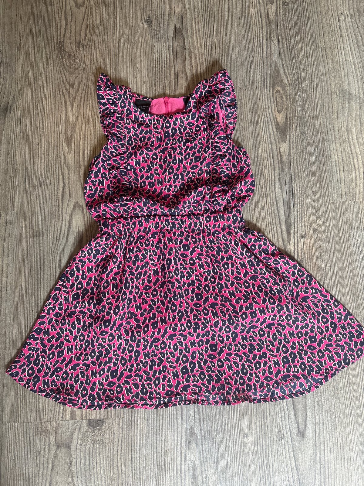 NIK&NIK  jurk roze met panterprint maat 116, Ophalen, Gebruikt, Meisje, Jurk of Rok