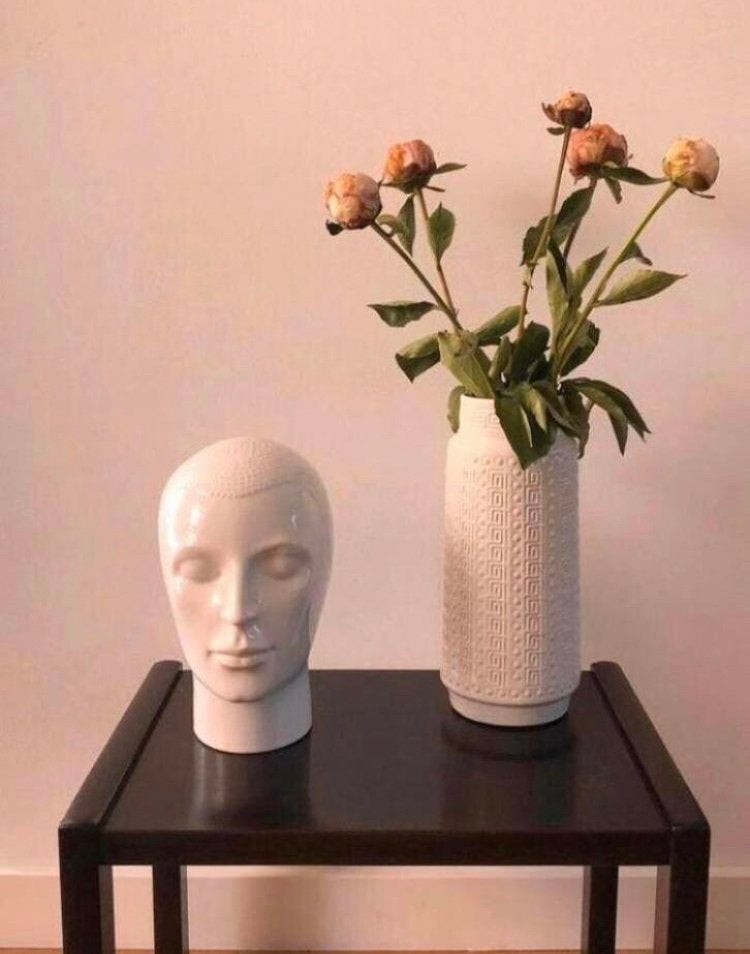 Vntage etalage/ mannequin/ koptelefoon/ pruik hoofd | ‘ 70, Ophalen of Verzenden
