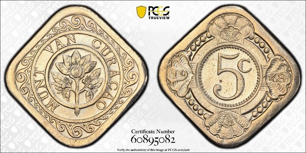 Curaçao, 5 Cent 1948 Proof, Postzegels en Munten, Munten | Nederland, Ophalen of Verzenden, Losse munt, 5 cent, Koningin Wilhelmina