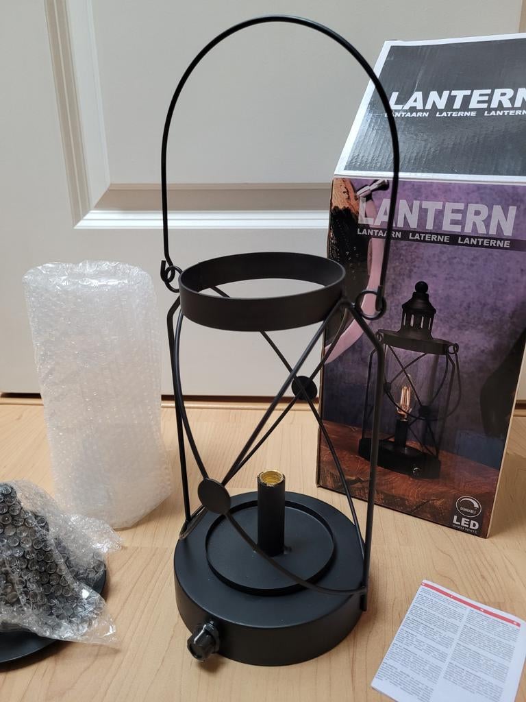 Lamp / Lantaarn zwart metaal, Let op:, Ophalen, Zo goed als nieuw, Minder dan 50 cm