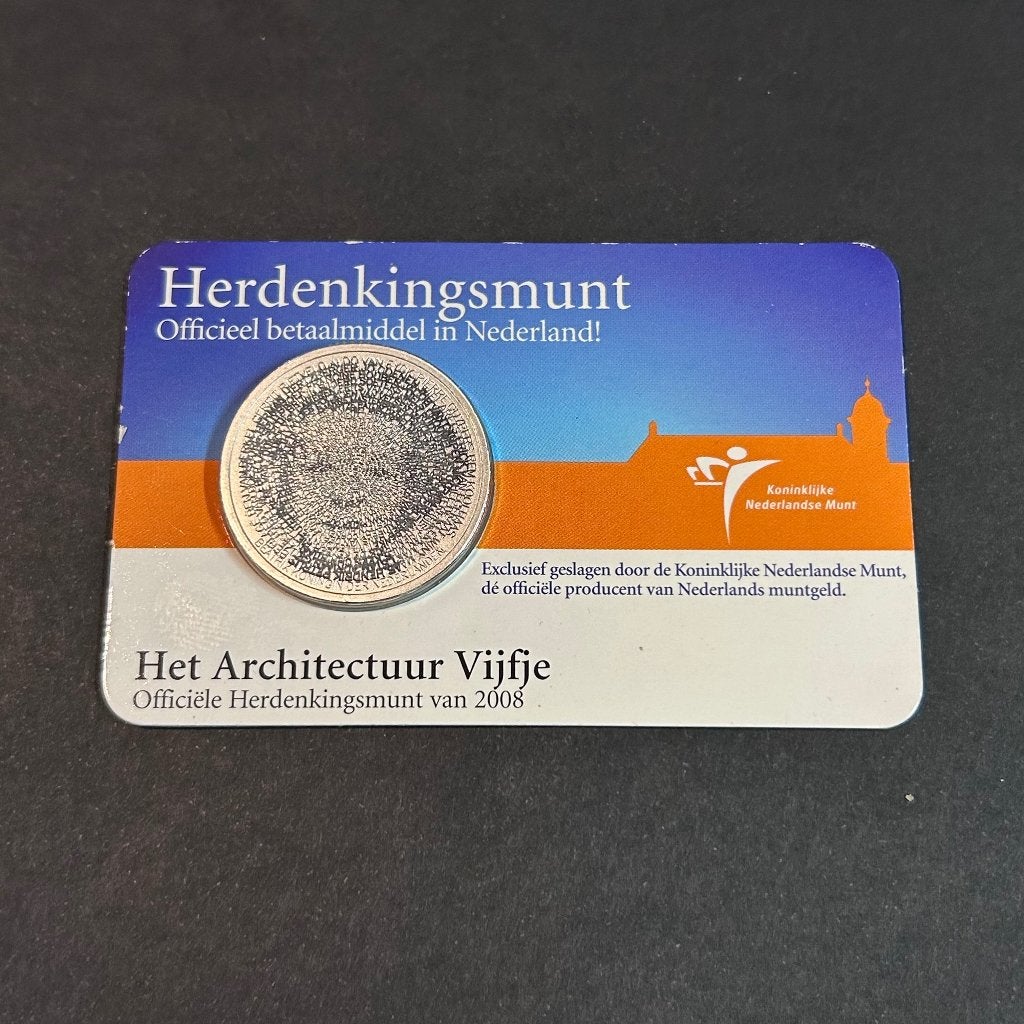 9. 5 euro Architectuur Vijfje 2008 Coincard, Ophalen of Verzenden, Koningin Beatrix, Euro's, Losse munt