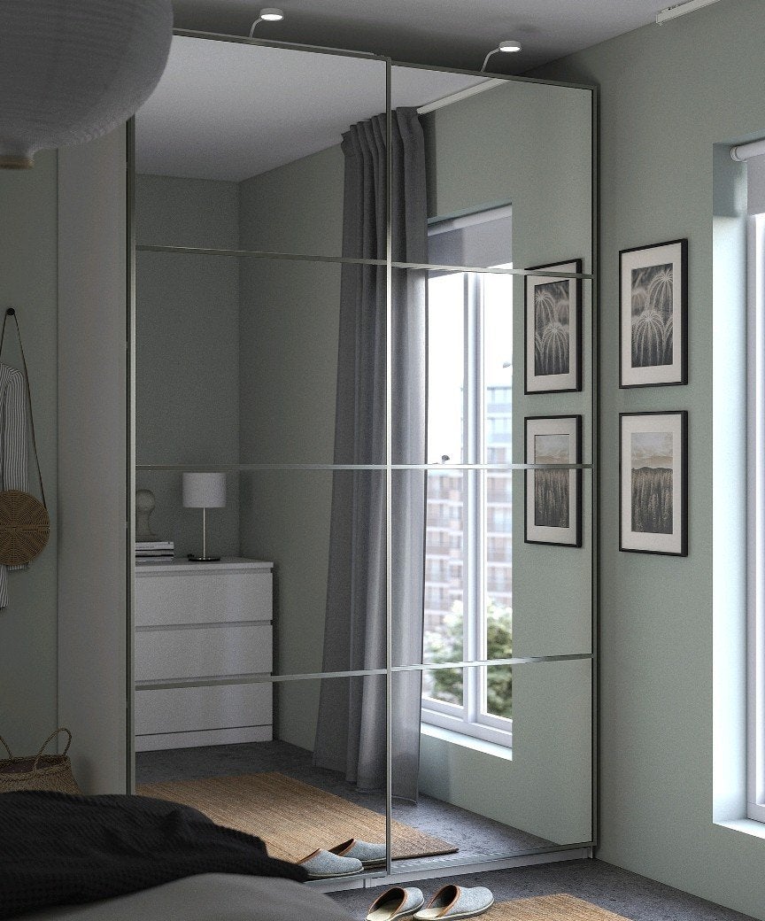 IKEA compleet Auli Spiegel Schuifdeuren 2x 100x236cm, Ophalen, Gebruikt, 200 cm of meer, 100 tot 125 cm