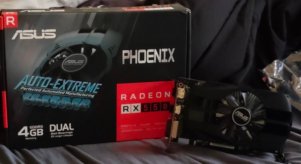 ASUS PHOENIX RX 550 4GB amper gebruikt, Computers en Software, Videokaarten, Ophalen, AMD, GDDR6, PCI-Express 4