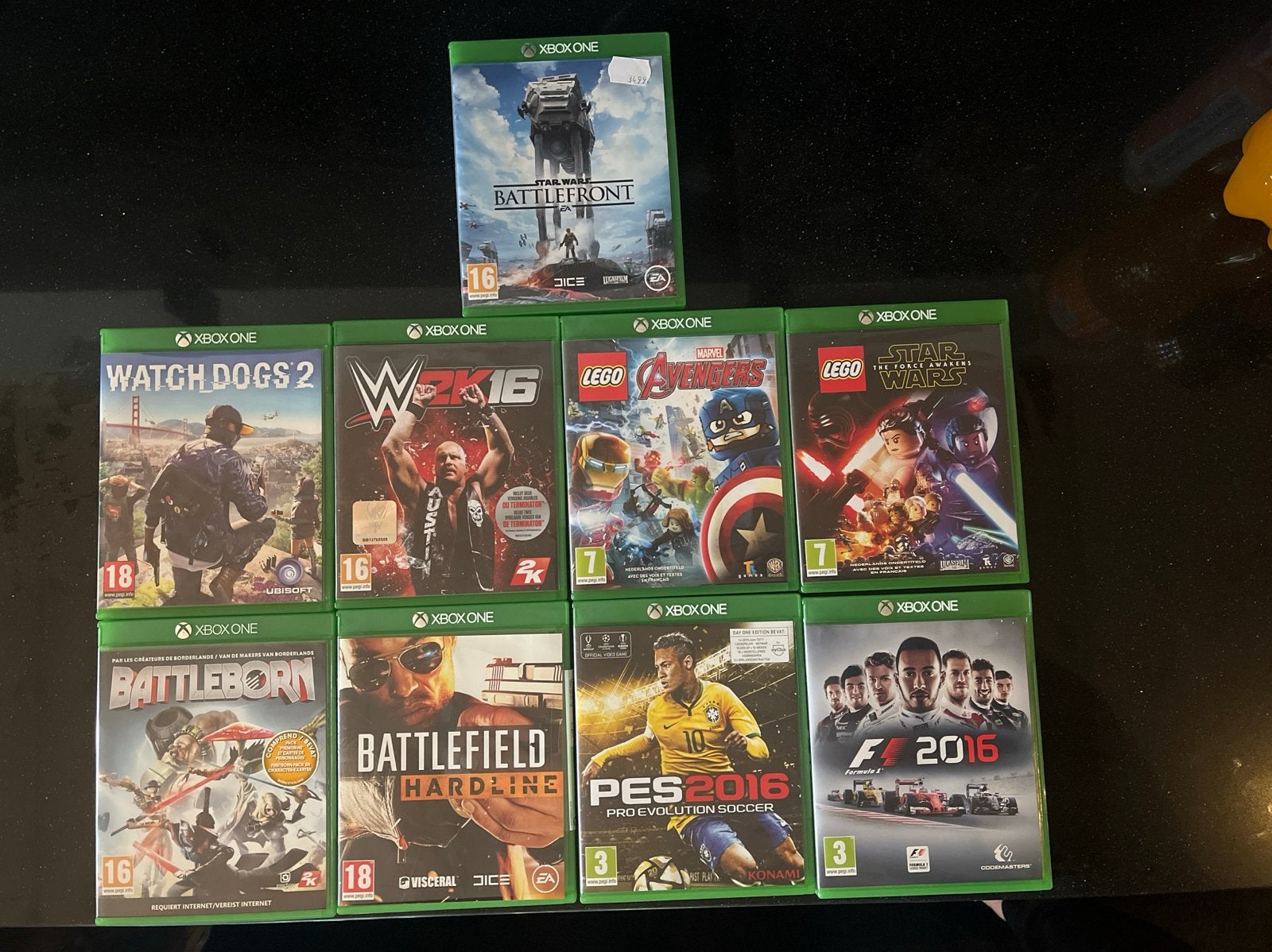 Xbox One Games Bundel: F1, PES, LEGO, Battlefield, WWE, Watc, Spelcomputers en Games, Online, Vanaf 18 jaar, Overige genres, Ophalen of Verzenden