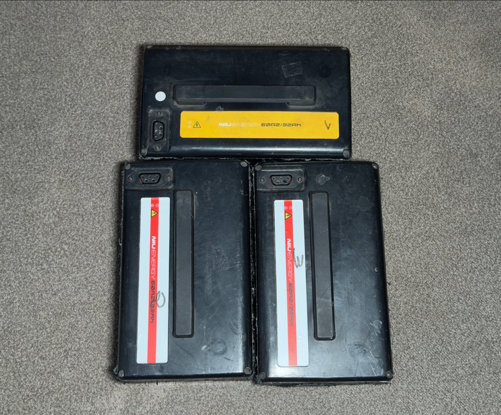 3x Accu Niu N1S 60V 32Ah, Ophalen of Verzenden, Gebruikt