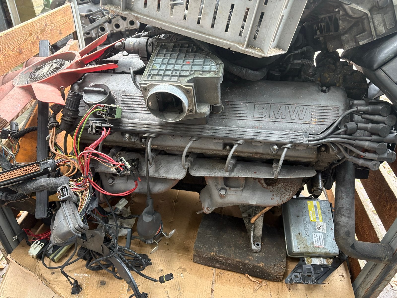 BMW M30b35 motor - Complete motor met ECU en kabelboom, Ophalen of Verzenden, Gebruikt, BMW