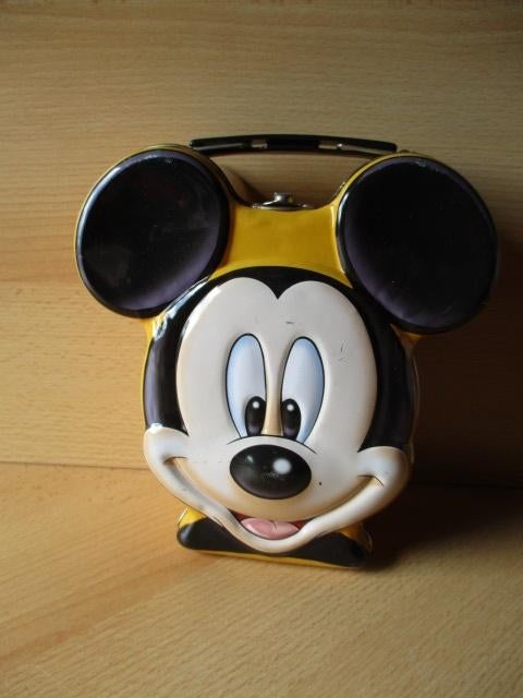 Disney Mickey Mouse blikken trommel  19x17x7cm, Verzamelen, Disney, Ophalen of Verzenden, Overige figuren, Gebruikt, Beeldje of Figuurtje