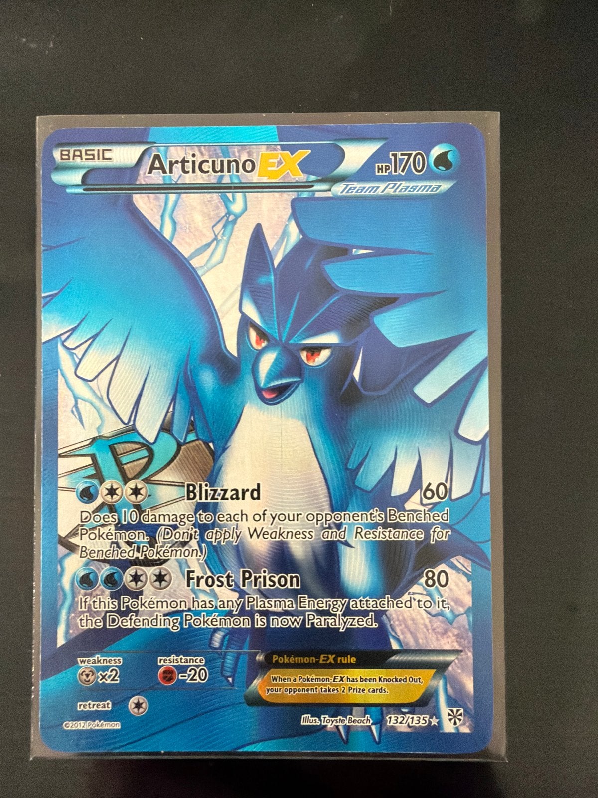 Articuno EX (Team Plasma) Pokémon kaart 132/135, Ophalen of Verzenden, Zo goed als nieuw, Losse kaart