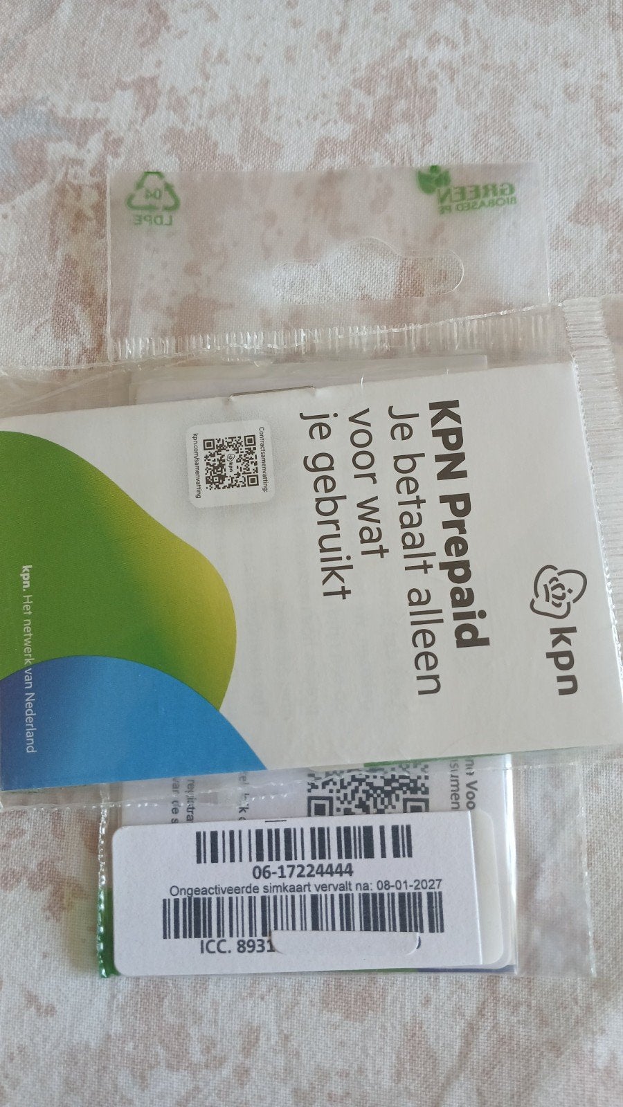 MOOI NUMMER KPN PREPAID 0617224444, Telecommunicatie, Prepaidkaarten en Simkaarten, Ophalen of Verzenden, Nieuw, KPN, Simkaart