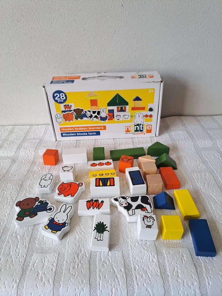 Bambolino Toys Nijntje houten blokken boerderij, Ophalen of Verzenden, Gebruikt