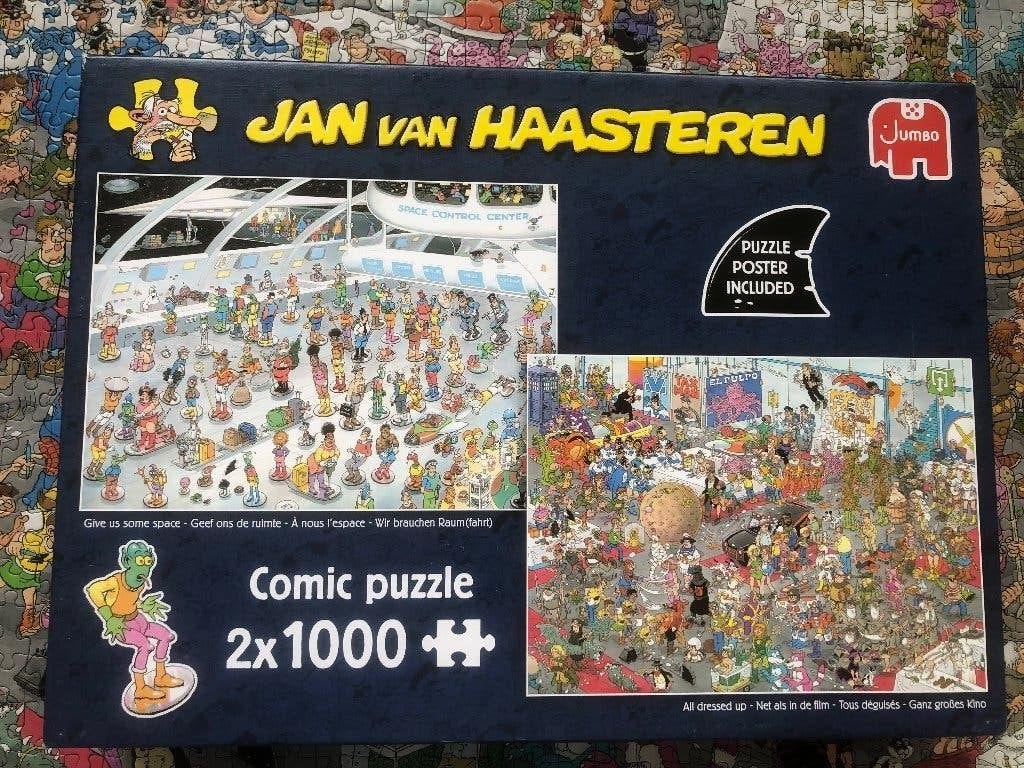 2 puzzel Jan van Haasteren 1000 stuks, Ophalen of Verzenden, 500 t/m 1500 stukjes, Zo goed als nieuw, Legpuzzel