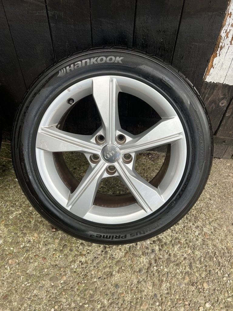 Originele Audi A4 A5 S4 S5 velgen 17" 5x112 zomer set a3 s3, Niet ingevuld, Gebruikt, Banden en Velgen, Niet ingevuld