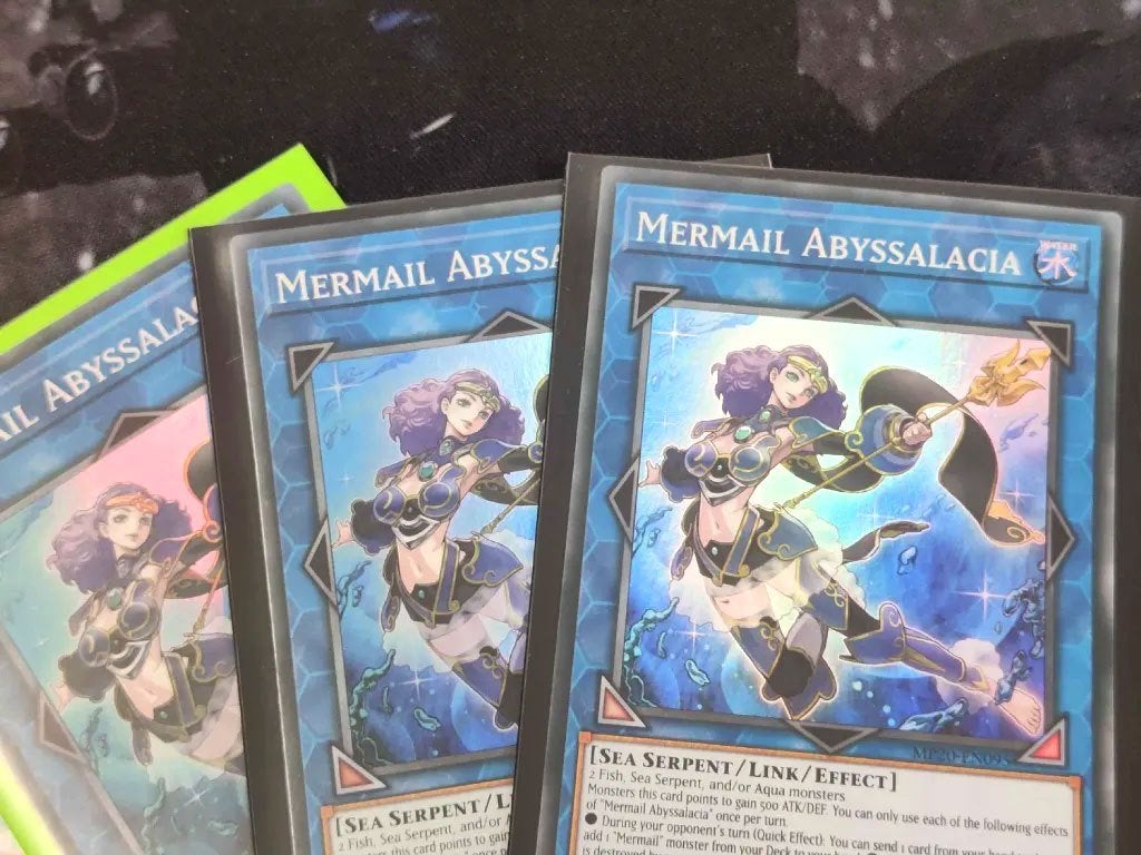 Yu-Gi-Oh! 4x Mermail Abyssalacia (MP20-EN095) kaarten, Hobby en Vrije tijd, Ophalen of Verzenden, Nieuw, Meerdere kaarten, Foil