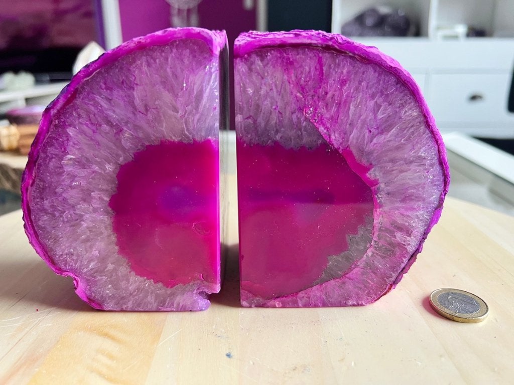 Agaat boekensteun roze diverse maten en gewicht, Ophalen of Verzenden, Mineraal