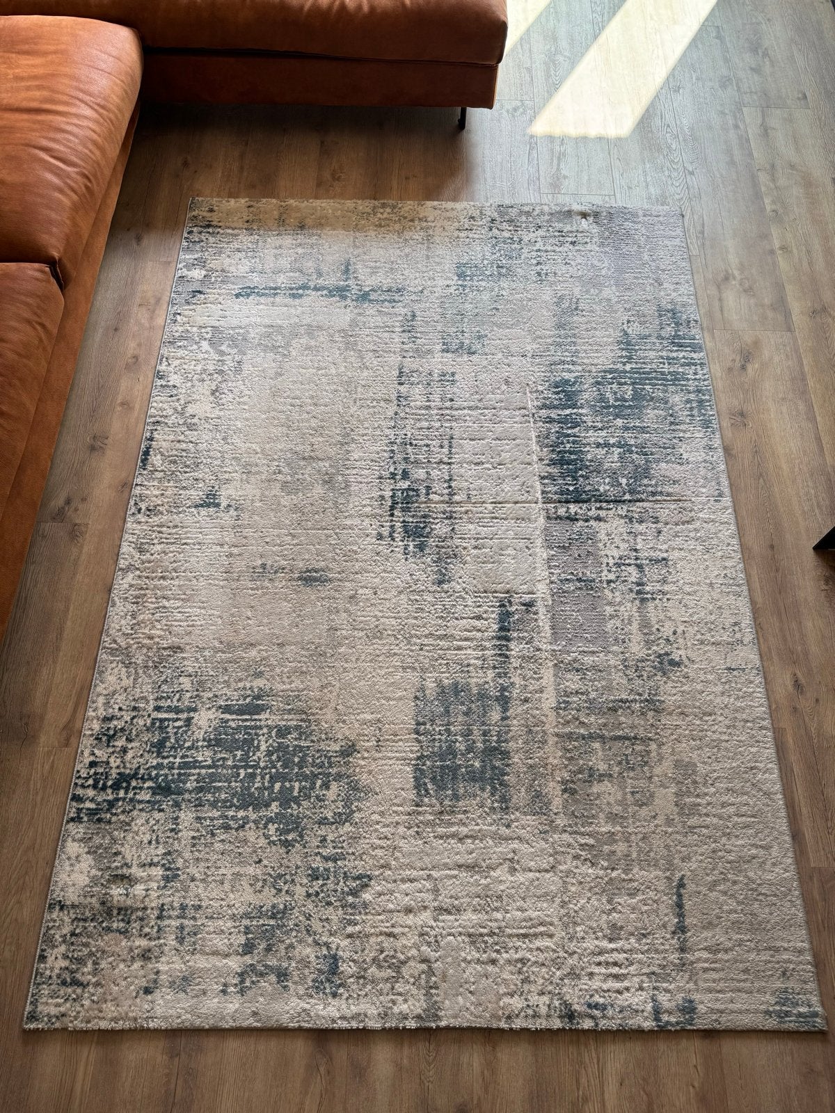 Modern Vloerkleed - Grijs/Blauw Abstract Patroon, Ophalen, 150 tot 200 cm, 200 cm of meer, Rechthoekig