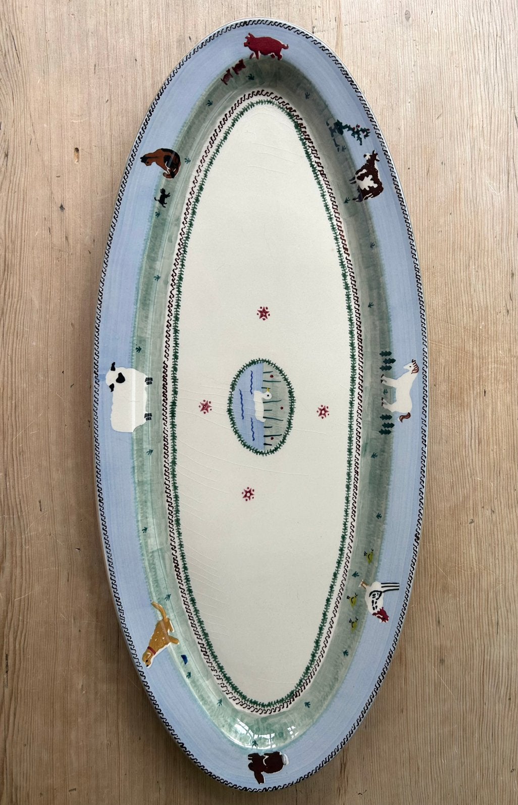 Nicholas Moss Pottery grote serveerschaal, Ophalen, Overige stijlen, Schaal of Schalen