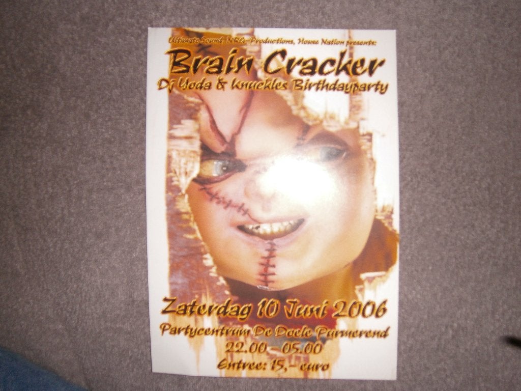 BRAIN CRACKER, De Doele Purmerend, 10 06 '06. Hardcore Flyer, Ophalen, A4 of kleiner, Muziek, Rechthoekig Staand