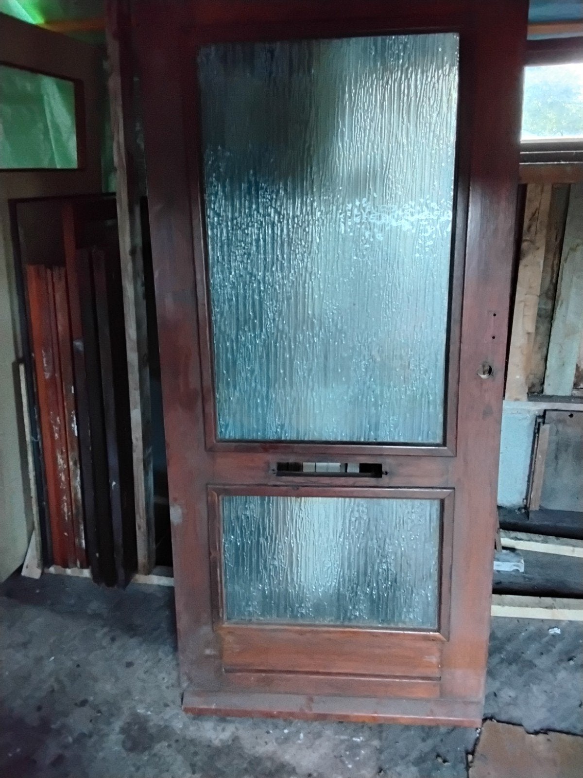 Hardhouten Voordeur met Glas 93x211,5 cm, Ophalen, Gebruikt, 80 tot 100 cm, Buitendeur