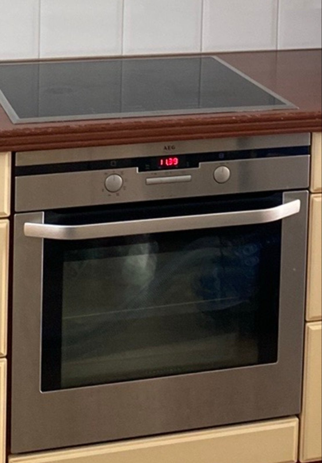 AEG Inbouw Oven en Inductie Kookplaat Set, Gebruikt, Hete lucht, Inbouw, Inductie