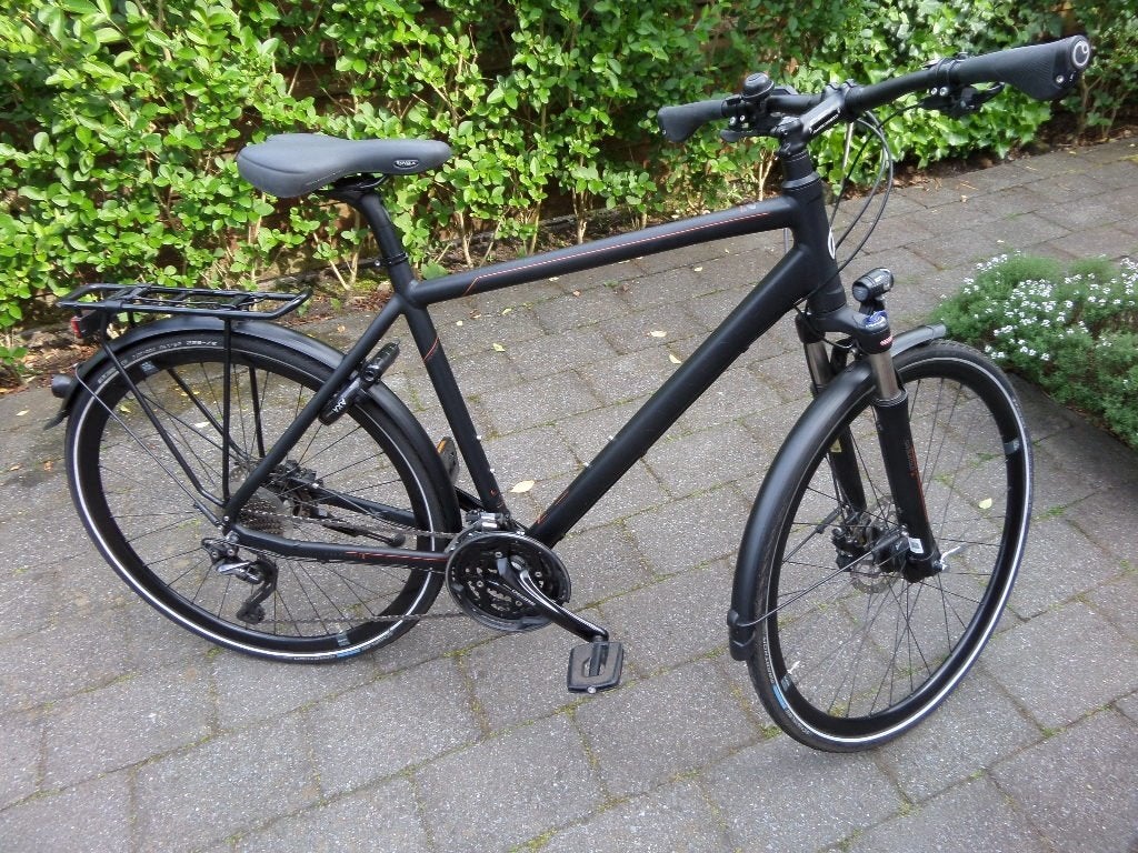 Te koop Kalkhoff Hybride herenfiets met 30 versnellingen, Versnellingen, Zo goed als nieuw, Schijfrem, 53 tot 57 cm