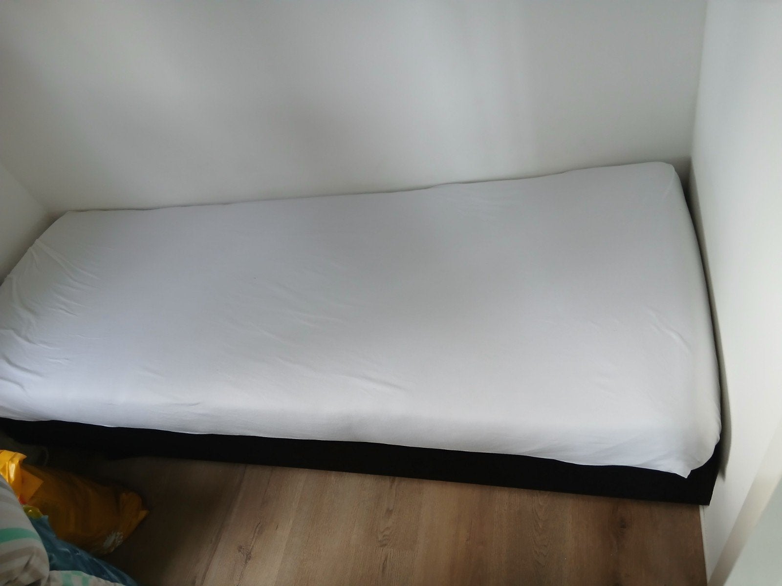Eenpersoons boxspring, zwart 70x190, Huis en Inrichting, Ophalen, Gebruikt, Zwart, 190 cm of minder