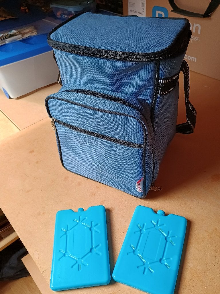 Koeltassen met 2x koelelementen., Ophalen of Verzenden, Zo goed als nieuw, Koeltas, Koelelement
