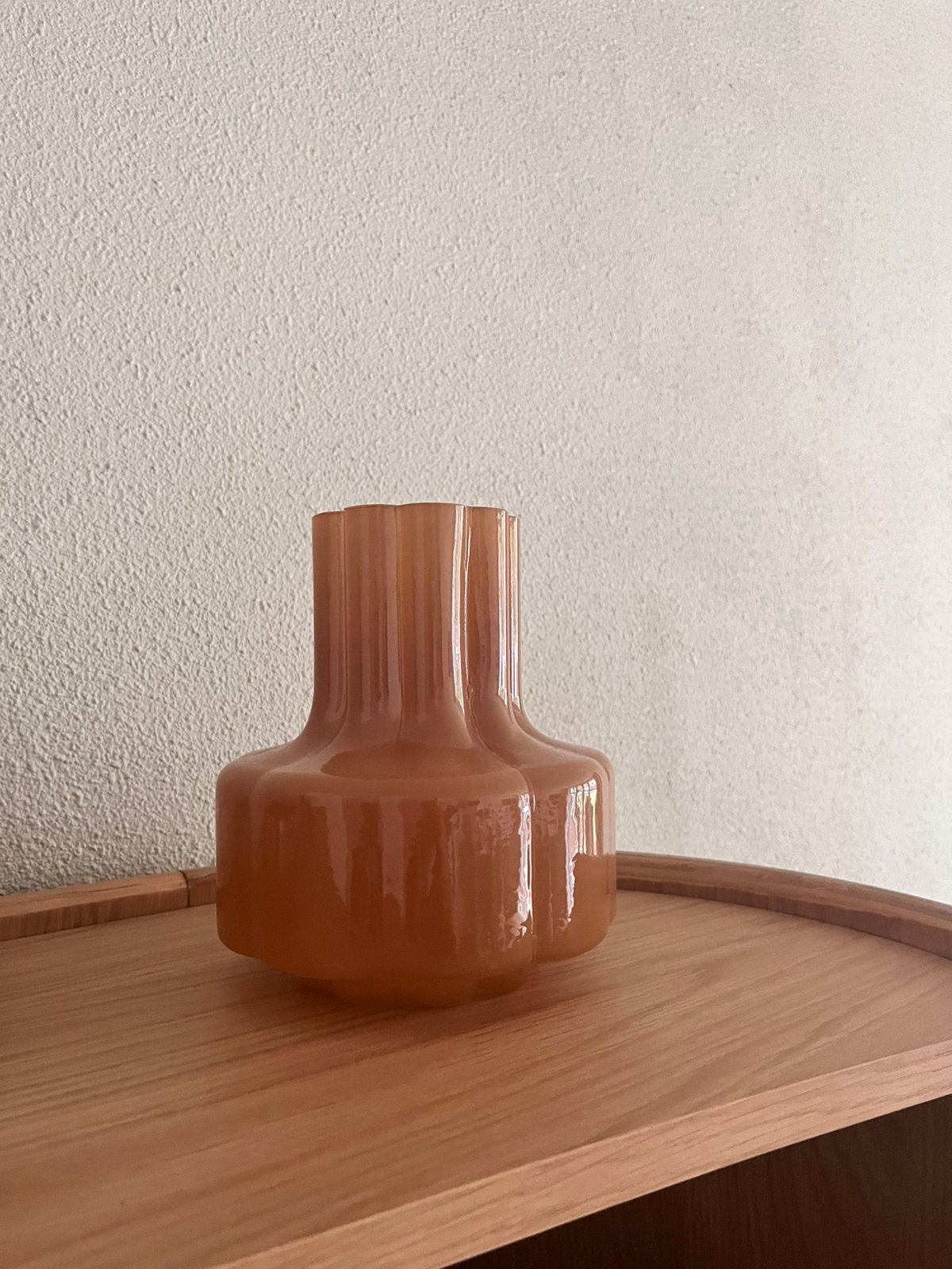 Vaasje oranje/bruin, Huis en Inrichting, Ophalen of Verzenden, Zo goed als nieuw, Bruin