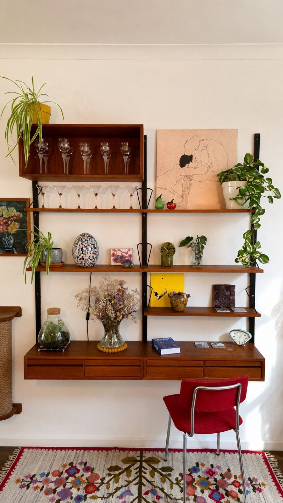 Wandsysteem | Poul Cadovius | Royal System | Deens Design, Ophalen of Verzenden, Gebruikt, 25 tot 50 cm, 150 tot 200 cm