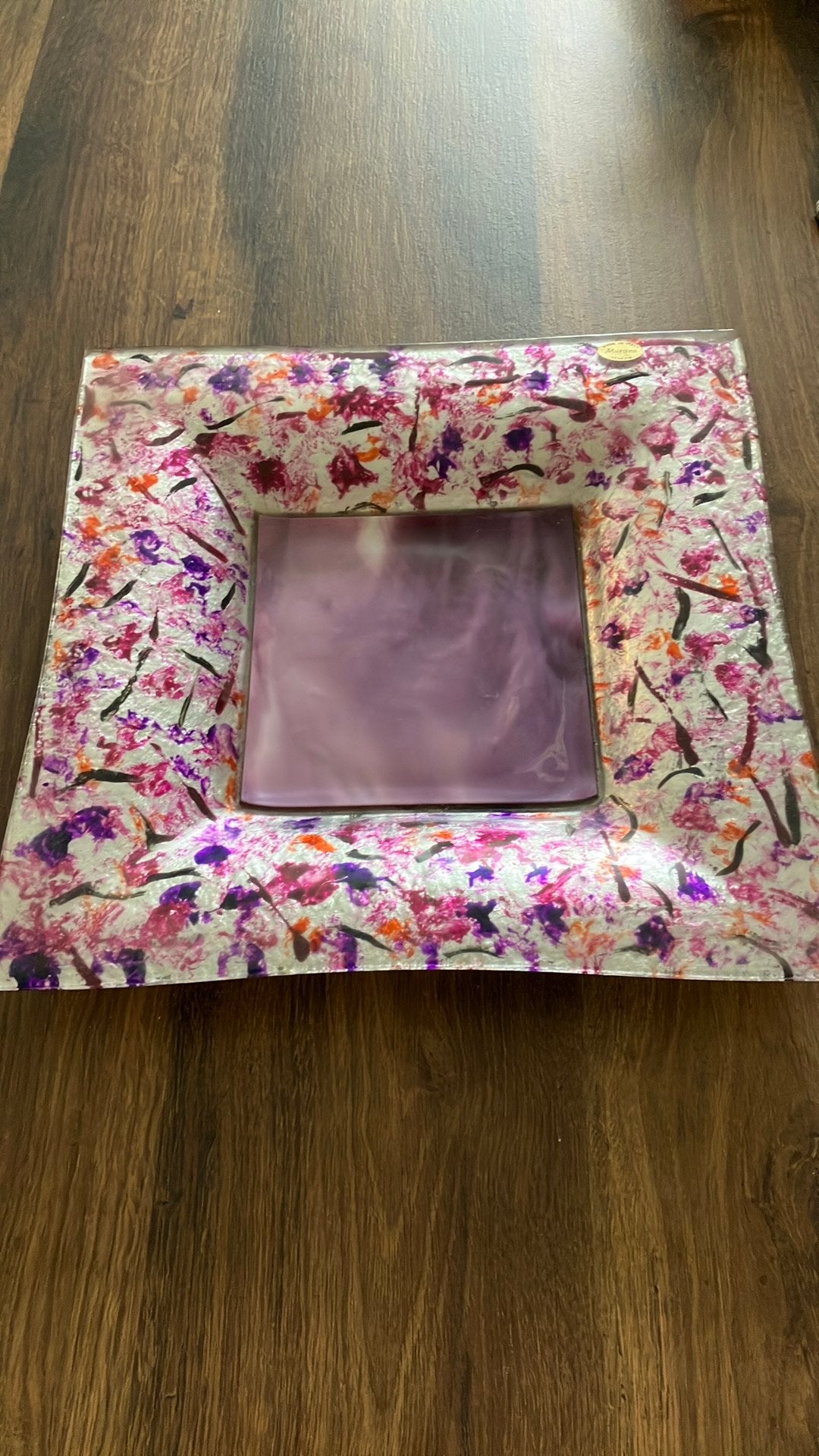 Mooi paars gekleurde glazen murano schaal, Ophalen of Verzenden, Zo goed als nieuw, Rond, Glas