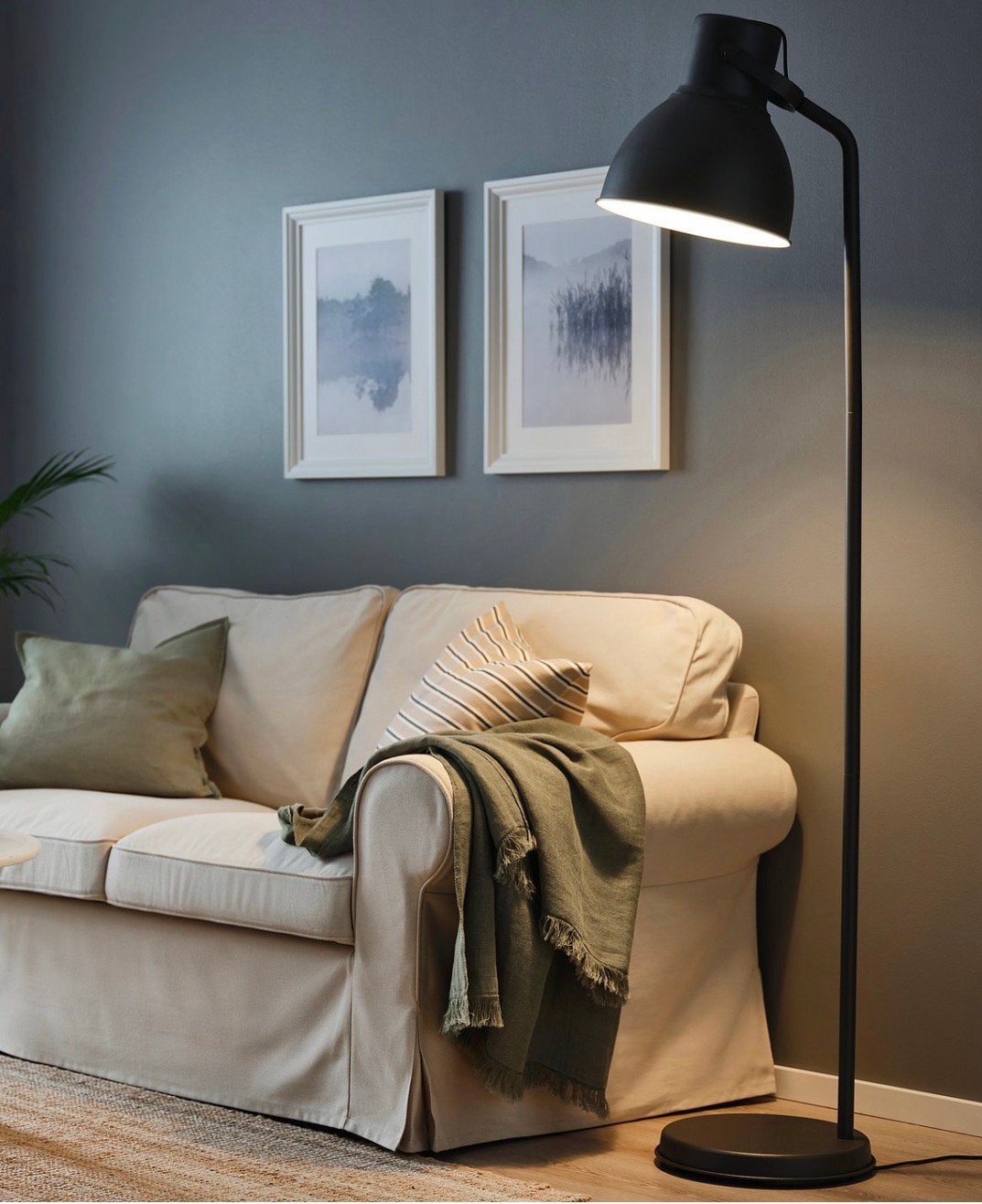 IKEA HEKTAR Vloerlamp - Donkergrijs 2 te koop, Ophalen, Gebruikt, E27 (groot), Metaal