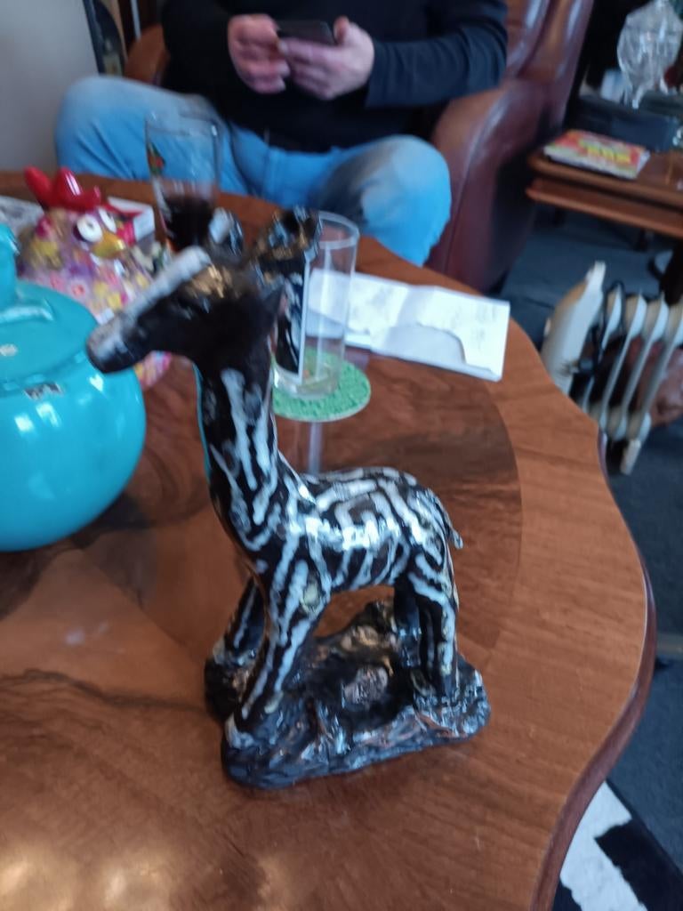 Vintage Keramiek Zebra Beeld, Antiek en Kunst, Ophalen of Verzenden