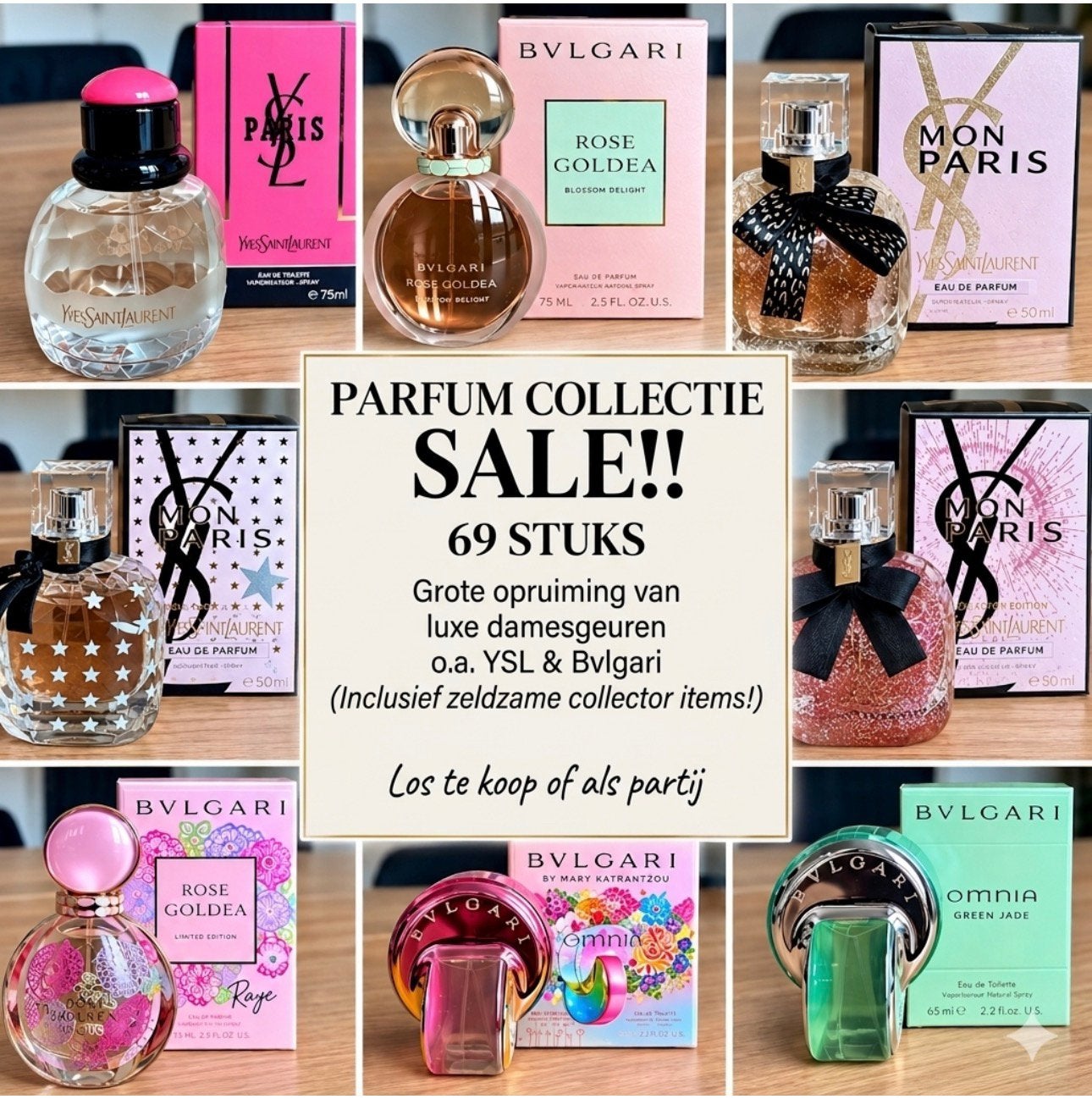 Grote Parfum Collectie Sale | YSL & Bvlgari | Snel weg!, Ophalen of Verzenden, Nieuw