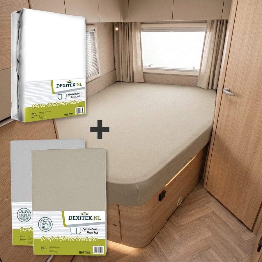 Textielpakket Frans bed - 1 molton met 2 hoeslakens - rechts, Dexitex.nl, Verzenden, Buurserstraat 15 A, 7481 EG,Haaksbergen, Info@dexitex.nl