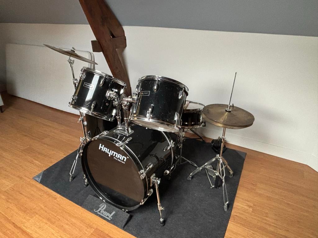 Hayman drumstel zwart, Muziek en Instrumenten, Ophalen, Gebruikt, Overige merken
