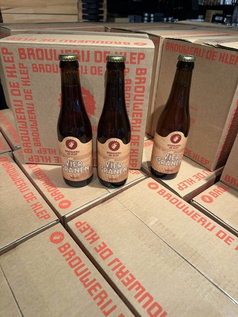 Bierbrouwerij de Klep - Vier Granen - Tripel 12-pack, Ophalen, Nieuw, Flesje(s), Overige merken