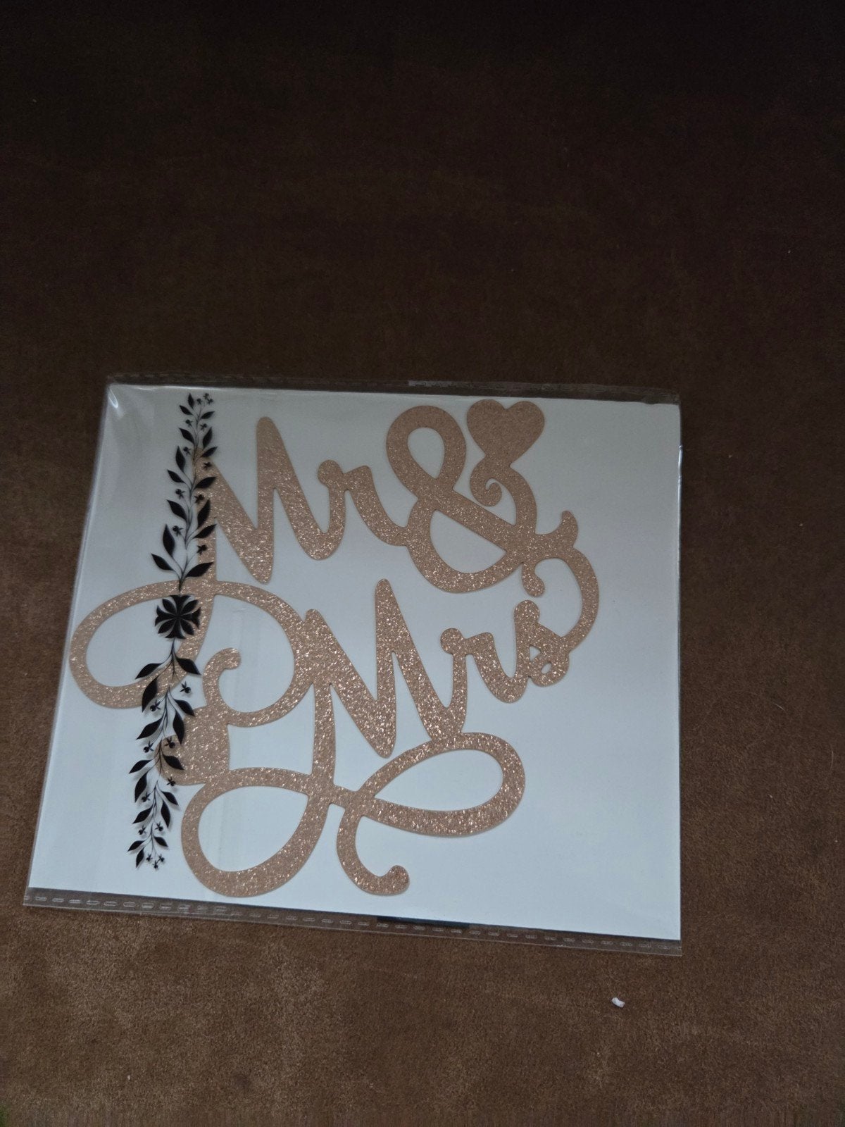 Mr & Mrs taarttopper - Roségoud glitter, Roze, Overige thema's, Overige typen, Nieuw