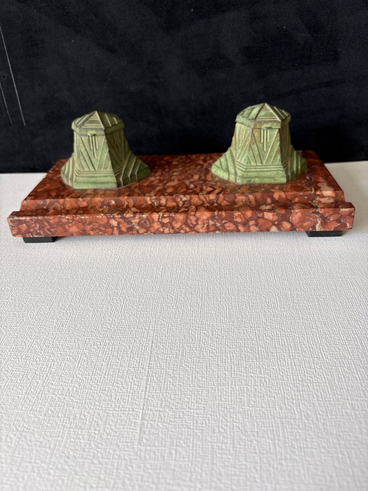 Art Deco inktstel op marmeren voet, Antiek en Kunst, Ophalen of Verzenden